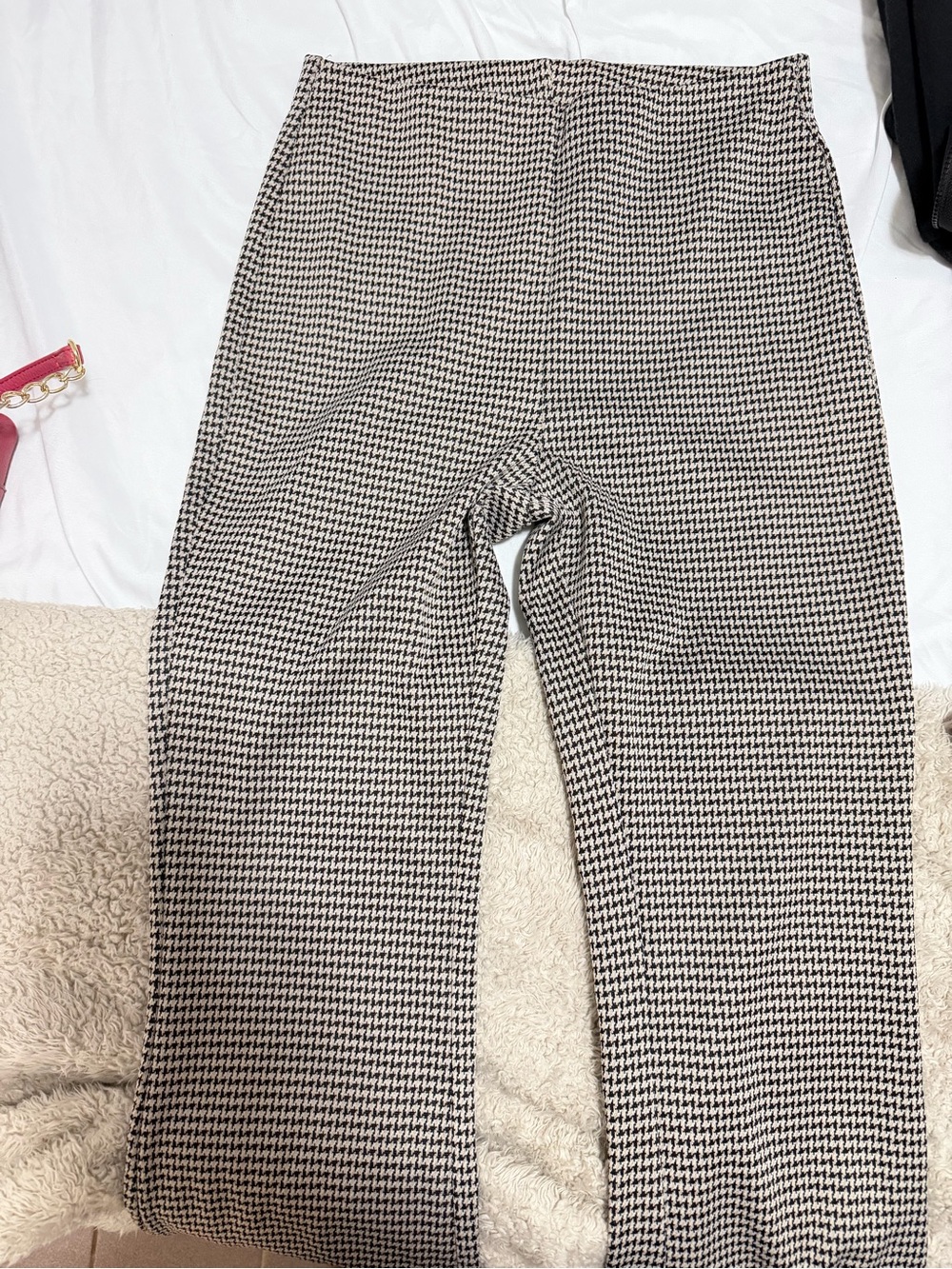 H&M Black and White Houndstooth Stretch Girls Joggers